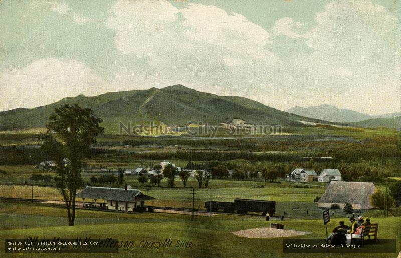 Postcard: White Mountains, New Hampshire.  Jefferson, Cherry Mountain Slide